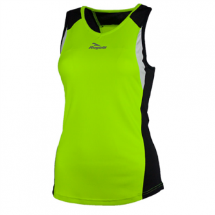 Esty shirt zonder mouwen fluor geel/zwart/wit